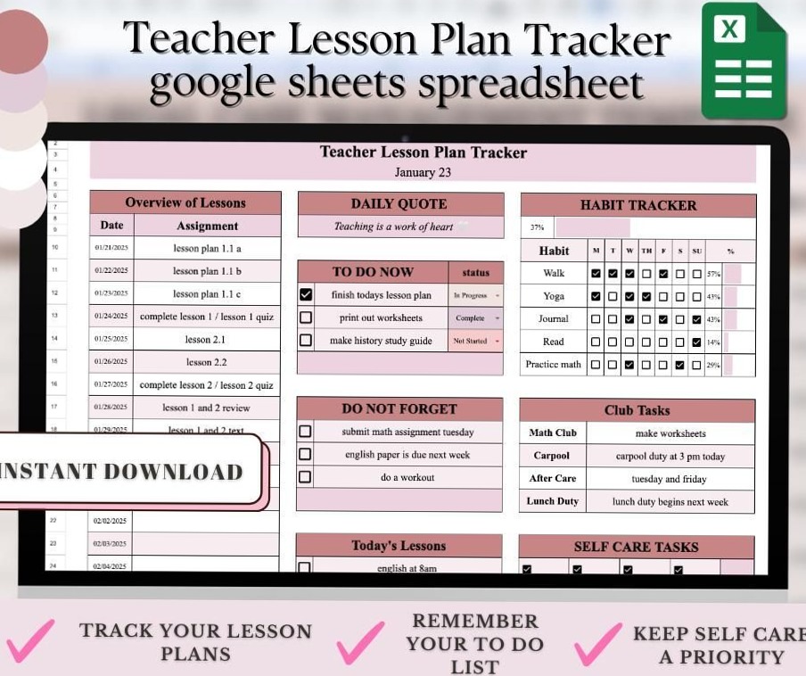 📍 🖌️ stay inspired all year long: Comprehensive Teacher & Homeschool Planner Excel Template for Organized Education