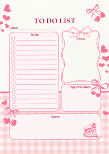 🪄 🌈 stay inspired all year long: Cute Pink To Do List Printable | Goals & Priorities Planner Page