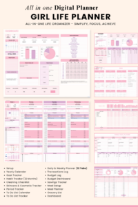 📍 🪄 stay inspired all year long: Pink Digital Planner Aesthetic for Google Sheets | Dream Life Manifestation
