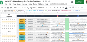 💎 🪄 stay inspired all year long: Craft Captions in Google Sheets with Template