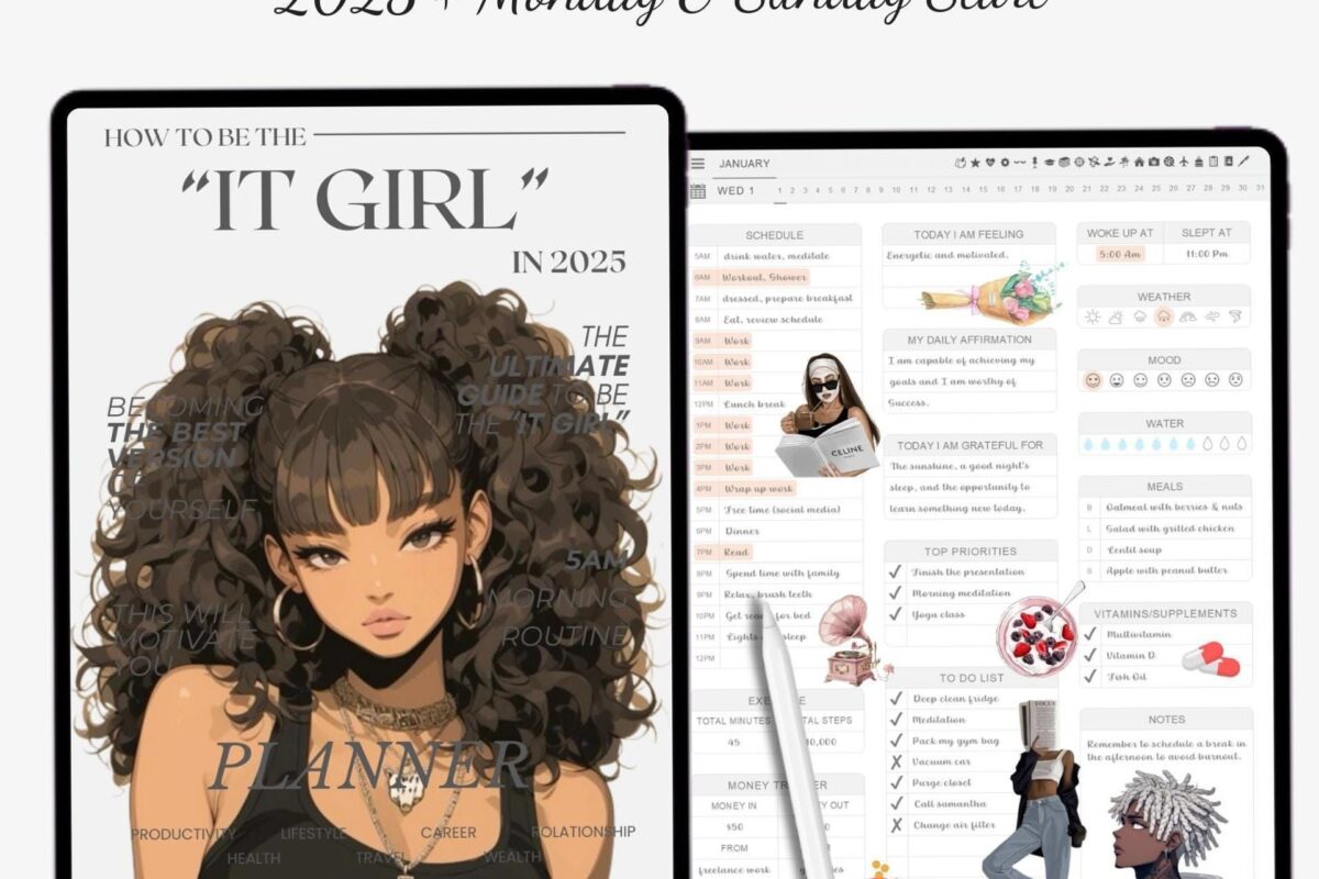 🍰 🍰 stay inspired all year long: 2025 IT GIRL Digital Planner | Self-Care & Fitness Essentials