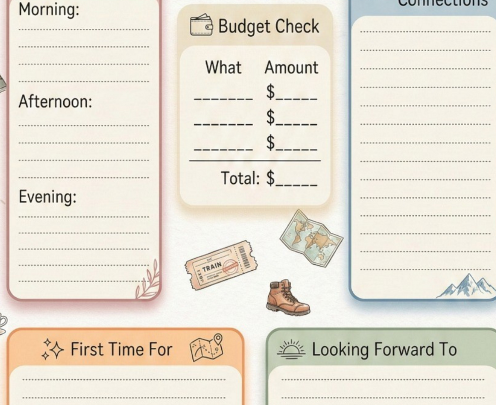 🎀 🤍 Stay Inspired All Year Long: Vacation Memory Log Planner Template | romanticize your routine