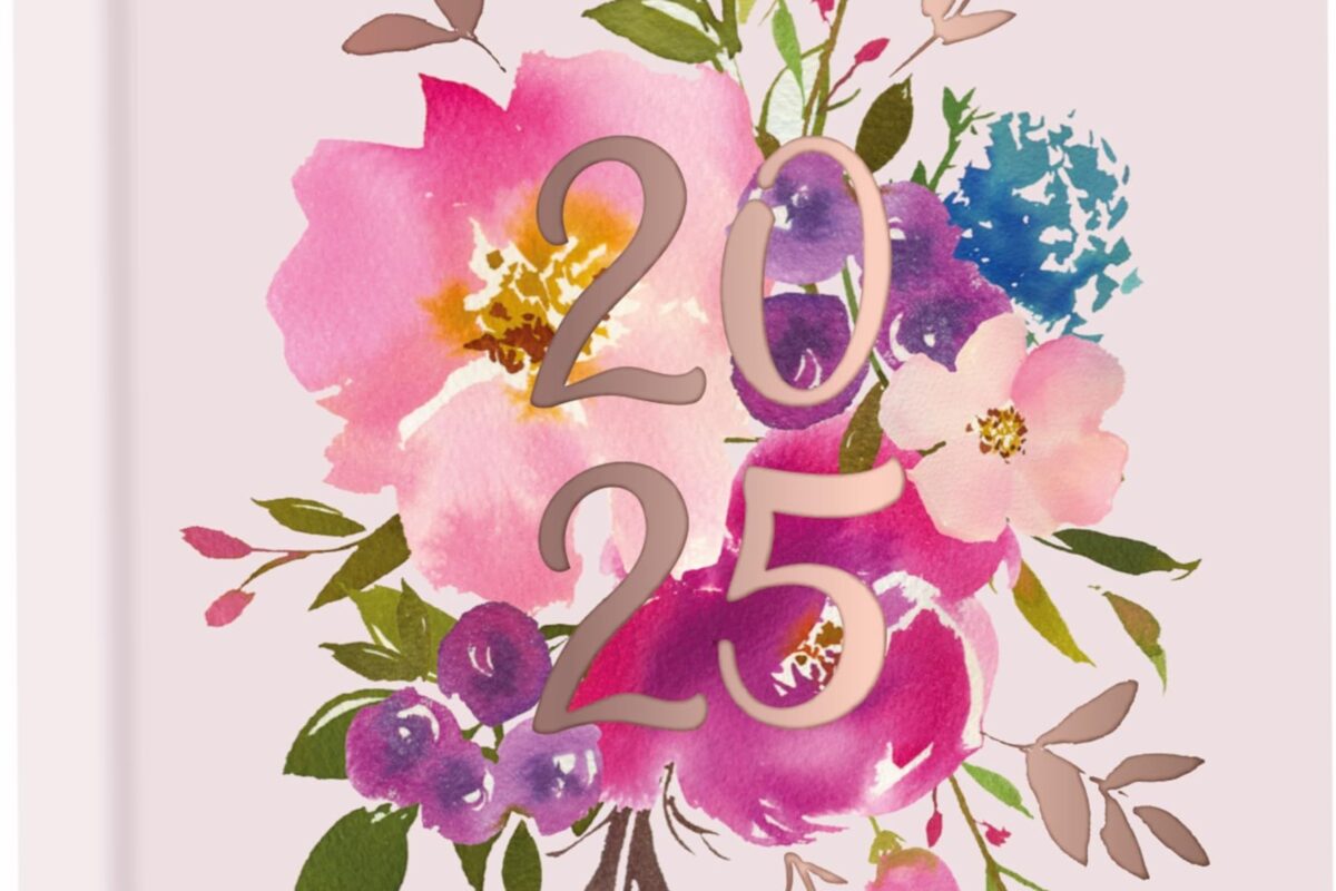 🌈 🖌️ stay inspired all year long: 2025 A6 Week to View Diary — Vintage Floral Planner (Pink)