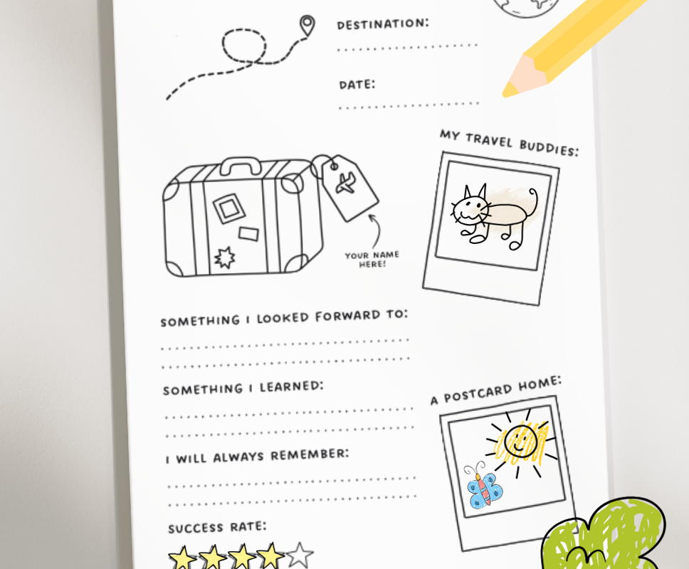 📁 🖇️ stay inspired all year long: Printable Kids Travel Journal | Vacation Diary & Activity Book