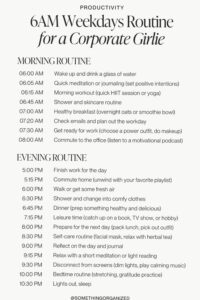 🌿 ☁️ stay inspired all year long: Weekday Routines for the Corporate Girl: Morning to Evening Balance