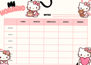 📝 📌 stay inspired all year long: Hello Kitty Weekly School Schedule Planner Design