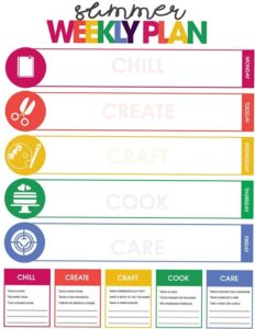 🖇️ 🖇️ stay inspired all year long: Summer Weekly Plan for Kids | Free Printable Schedule