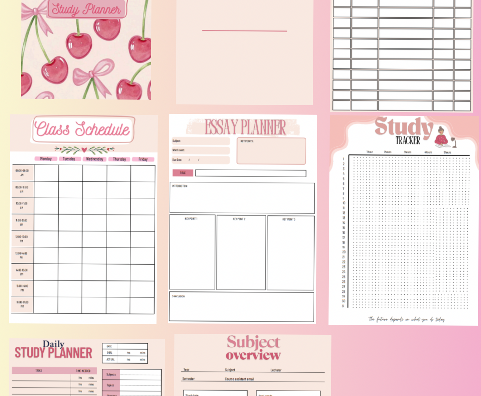 Study Planner Design | Creative Digital Planner Assets — 💎 📍 dream life manifestation