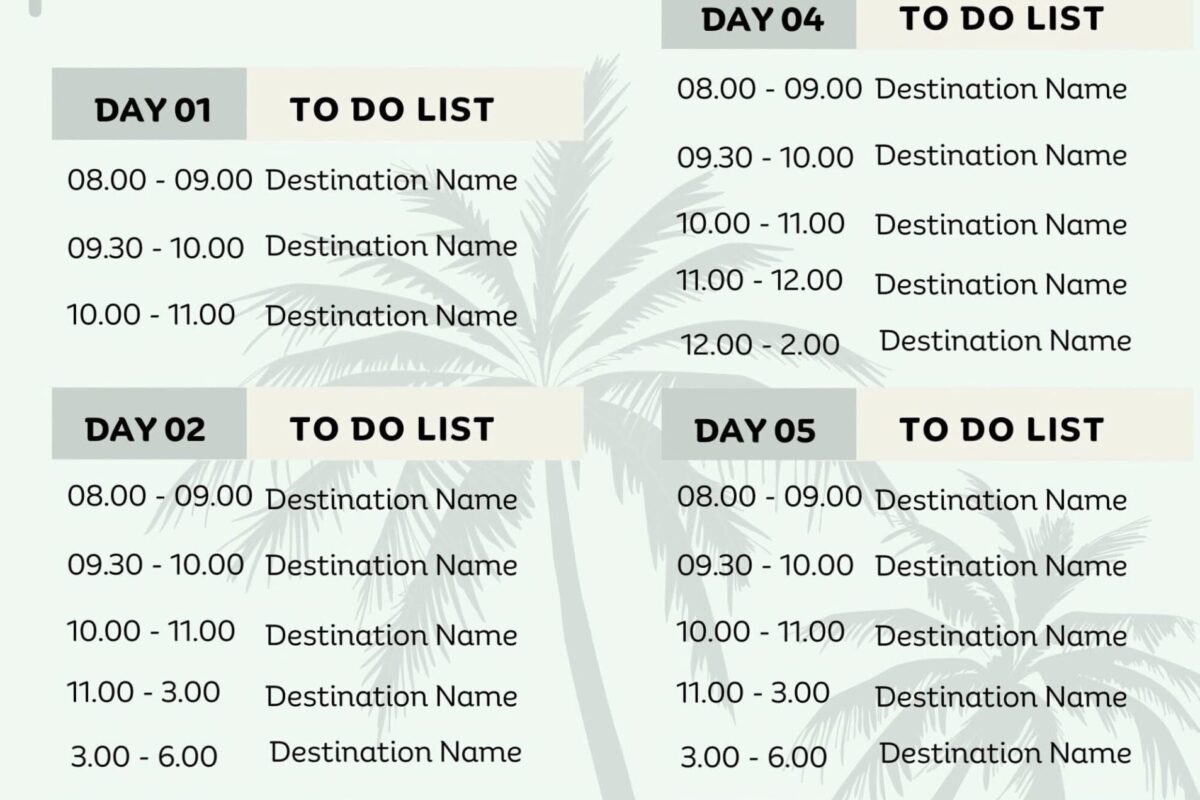 🤍 🌿 Summer Travel Itinerary Planner — Editable Canva Template | seamless organization hack