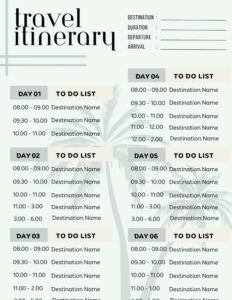 🤍 🌿 Summer Travel Itinerary Planner — Editable Canva Template | seamless organization hack