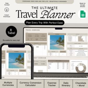 🤍 🎀 Summer Travel Planner & Checklist for Road Trips & Vacations | no-stress tracker