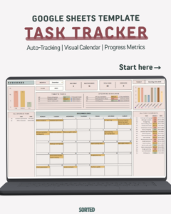 Task Tracker | Google Sheets for Digital Design & Planners — 🖇️ 📌 no-stress tracker