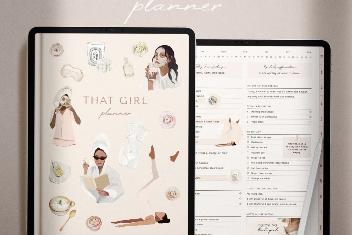 THAT GIRL Digital Planner — Goodnotes & iPad Self-Care & Fitness Planner | Etsy Denmark — ✨ 🎀 romanticize your routine