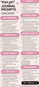 That Girl Journal Prompts Checklist — 📍 📍 no-stress tracker