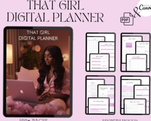 🕯️ 🤍 That Girl Life 2025 Digital Planner | 100 Pages of Black Woman Empowerment | dream life manifestation