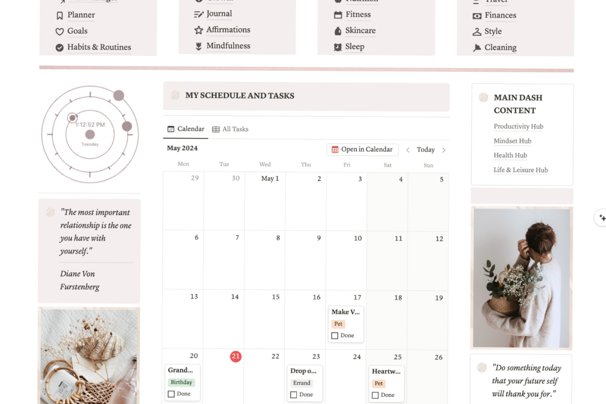📊 📝 That Girl Planner Notion Template with ADHD Focus & Resell Rights | pro digital dashboard