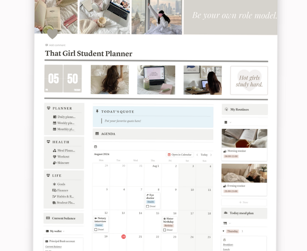 That Girl Student Planner | Digital Design & Creative Assets — 🖌️ 🌈 romanticize your routine