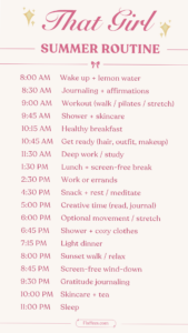 📅 📝 That Girl Summer Routine Daily Schedule for a Productive & Aesthetic Day | secret to staying productive