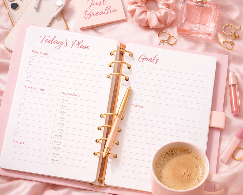 🌸 💍 The Pink “That Girl” Daily Planner Routine | secret to staying productive