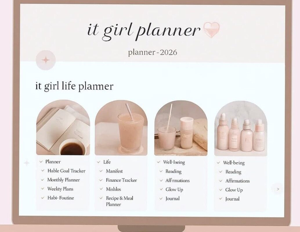 The Ultimate IT Girl Planner Goodnote — Elevate Your Entire Life — 🌿 ☁️ secret to staying productive