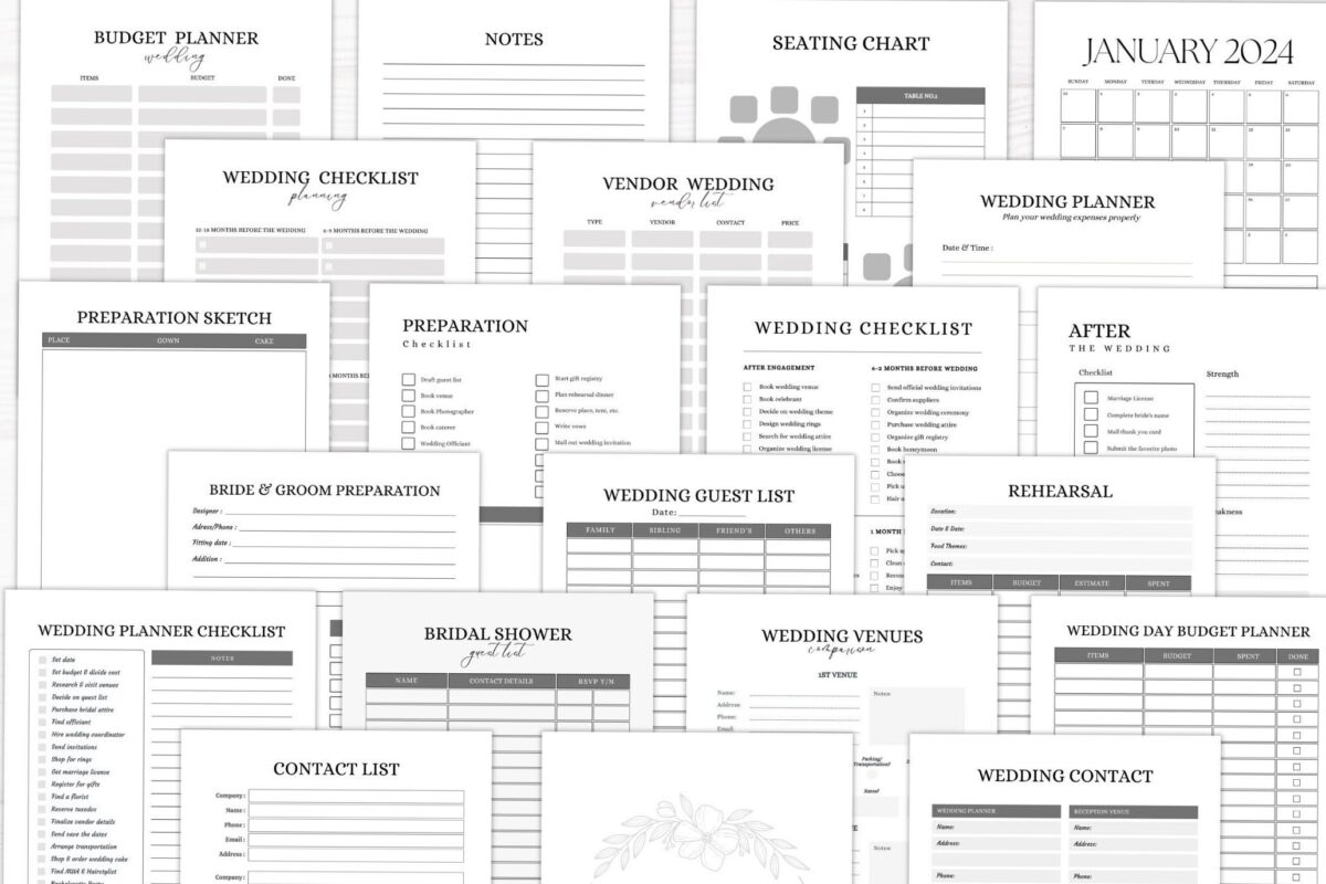 The Ultimate Printable Wedding Planner Bundle & Checklist for Seamless Planning — 🖌️ 🖌️ no-stress tracker