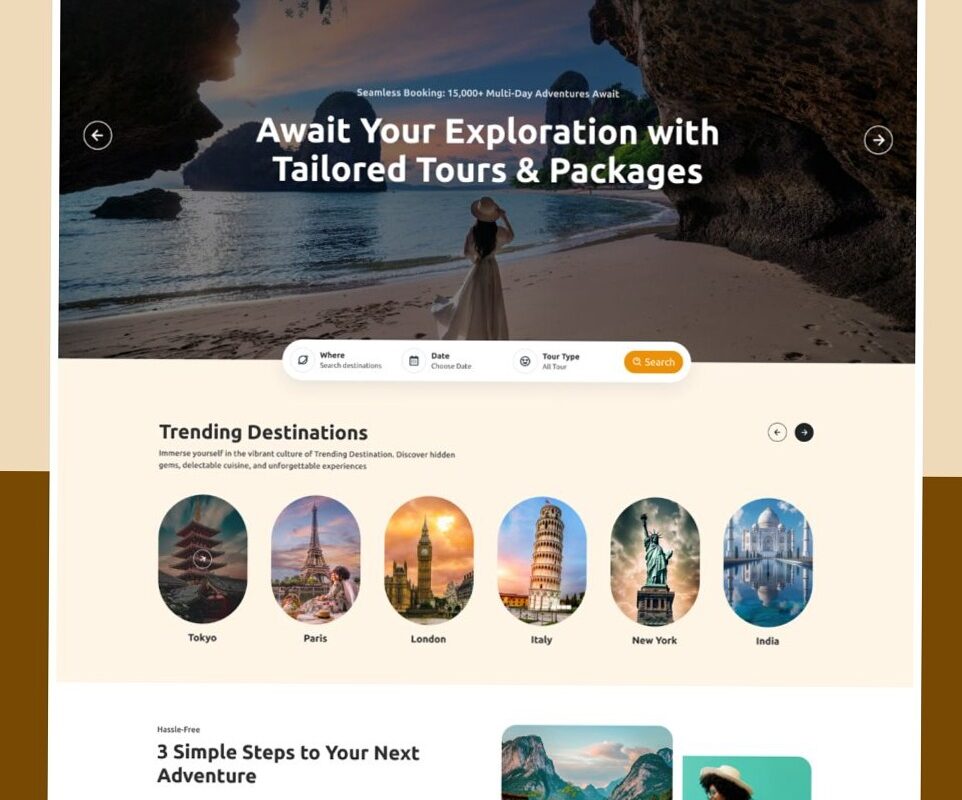 🌈 🖌️ Tour & Travel Website UI Design | Modern Web Layouts | dream life manifestation