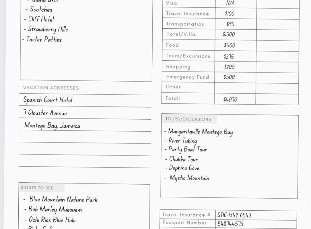 📍 🎨 Travel Planner Journal & Printable Itinerary Insert | Happy Planner Design | seamless organization hack