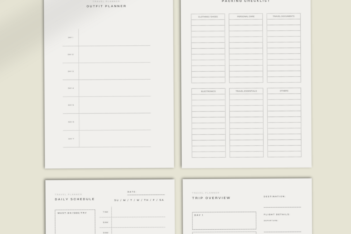 📝 📁 Ultimate Digital Travel Planner & Organizer for Stress-Free Journeys | romanticize your routine