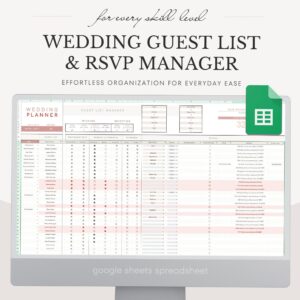 Ultimate Digital Wedding Planner with Guest List & Budget Templates in Google Sheets — 🕯️ 🤍 dream life manifestation