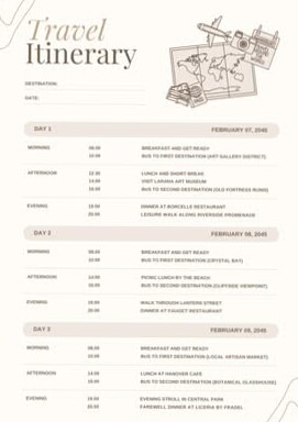 📍 🎨 ultimate printable checklist: Beige Minimalist Travel Planner Templates A4 | Canva