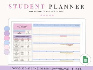 🕯️ ☁️ ultimate printable checklist: Digital College Planner | Course Tracker & Google Tools