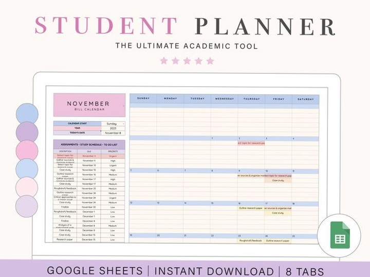 🕯️ ☁️ ultimate printable checklist: Digital College Planner | Course Tracker & Google Tools