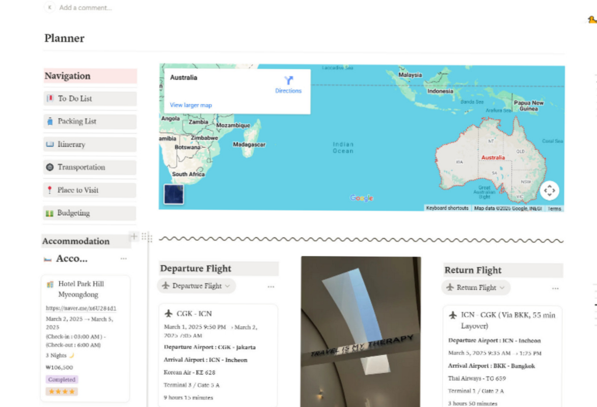 📍 🖌️ Ultimate Travel Budget & Planner Template for Notion | game-changing digital system