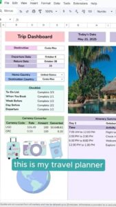 Ultimate Travel Planner Spreadsheet for Google Sheets & Excel — 📅 📌 pro digital dashboard