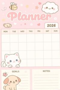 Unfold Your Month’s Magic: Adorable Monthly Planner Template — 💎 🎨 dream life manifestation