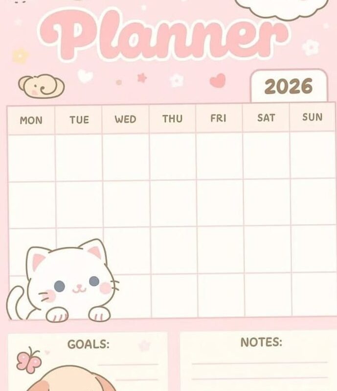 Unfold Your Month’s Magic: Adorable Monthly Planner Template — 💎 🎨 dream life manifestation