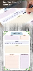Vacation Itinerary Template — Creative Planner Design — 💍 🥂 ultimate printable checklist