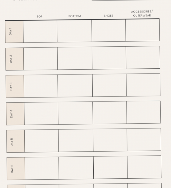 🥂 🍰 Vacation Outfit Planner — Free Editable Download | Stay Productive on the Go | romanticize your routine