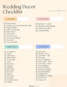 Wedding Decor Checklist: Must-Have Items & Budget Hacks — 👰 🌸 ultimate printable checklist