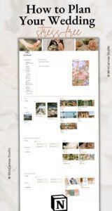 🌿 🌿 Wedding Planner Notion Template & Checklist Organizer | no-stress tracker