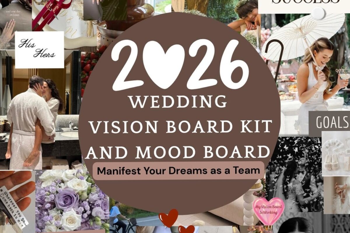 📌 📝 Wedding Vision Board — Editable Canva PDF Planner | dream life manifestation
