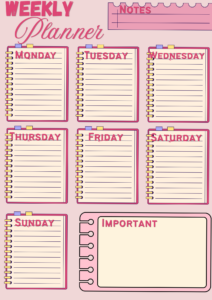 Weekly Categorized Planner Template for Digital Design & Creative Planning — 🎨 🌈 romanticize your routine