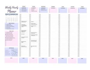 Weekly Hourly Planner — Digital Design & Creative Assets — 📍 🎨 dream life manifestation