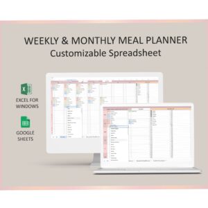 Weekly Meal & Grocery Planner — Google Sheet Template — 🎀 🤍 game-changing digital system