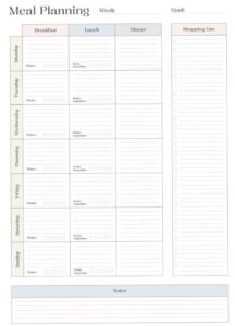🎀 ☁️ Weekly Meal Plan Template | Free Google Docs Design | secret to staying productive