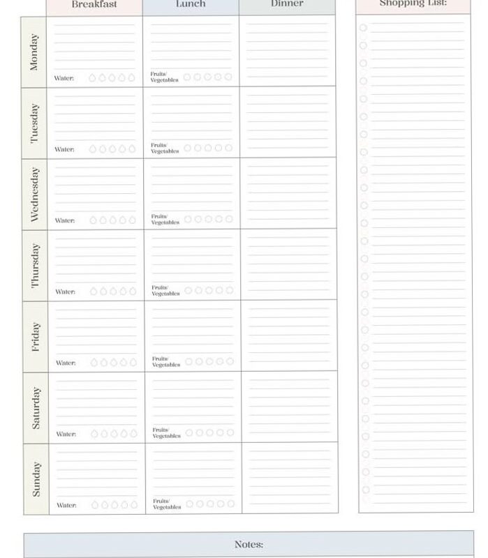 🎀 ☁️ Weekly Meal Plan Template | Free Google Docs Design | secret to staying productive