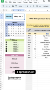 🌈 💎 Weekly Meal Planner Template | Google Sheets | Meal Prep Design | game-changing digital system