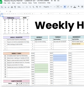 🍰 💍 Weekly & Monthly Schedule Planner 2026 | Google Sheets Time Blocking Planner | secret to staying productive