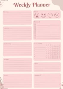📁 📌 Weekly Planner Template | Free Printable & Digital Design | dream life manifestation