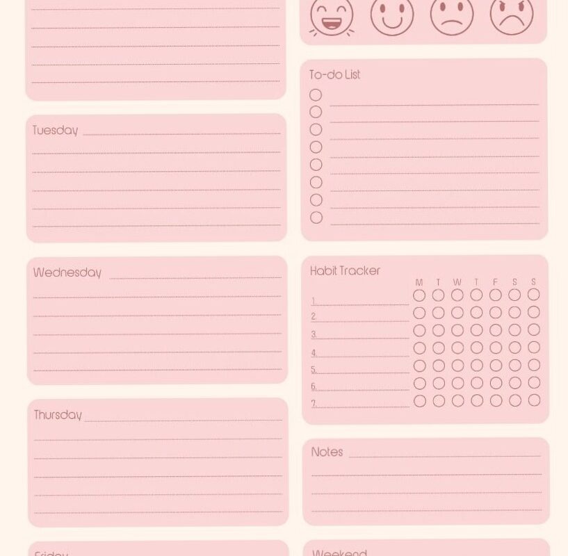 📁 📌 Weekly Planner Template | Free Printable & Digital Design | dream life manifestation